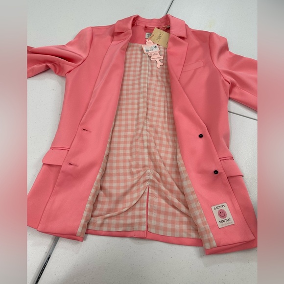 Scotch & Soda R’Belle Girls Blazer Coral Satin Finish Button Front Tailored - Picture 7 of 15